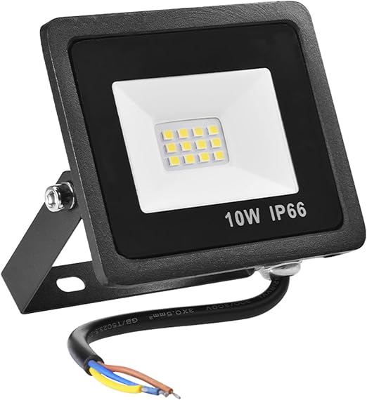 10W LED Flood Lights Outdoor, IP66 Waterproof Security Lights Fixture, 6500K Hardwired Wall Lamp, 700Lm Ultra Thin Work Light, 120° Beam Angle LED Exterior Floodlight for Garden Yard Patio