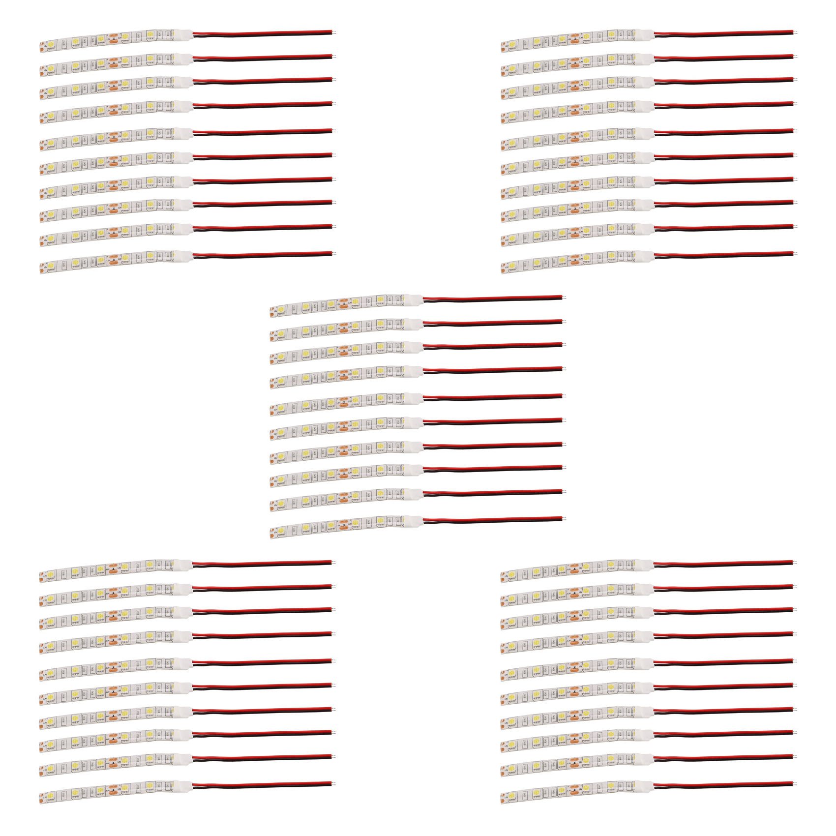 50Pcs 10cm Waterproof White 5050 LED Strip Lights Dc 12V Caravan Boat Car