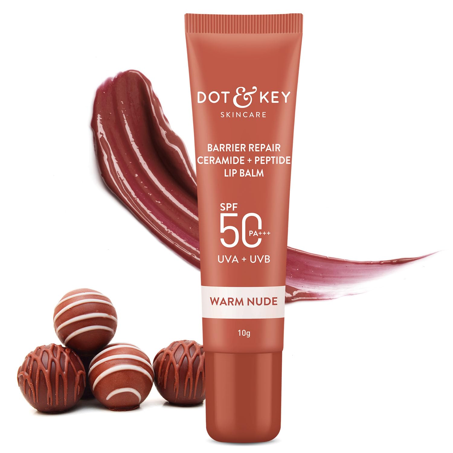 Dot & Key Ceramide & Peptide Barrier Repair Lip Balm SPF 50, PA+++ (Warm Nude) 10GM