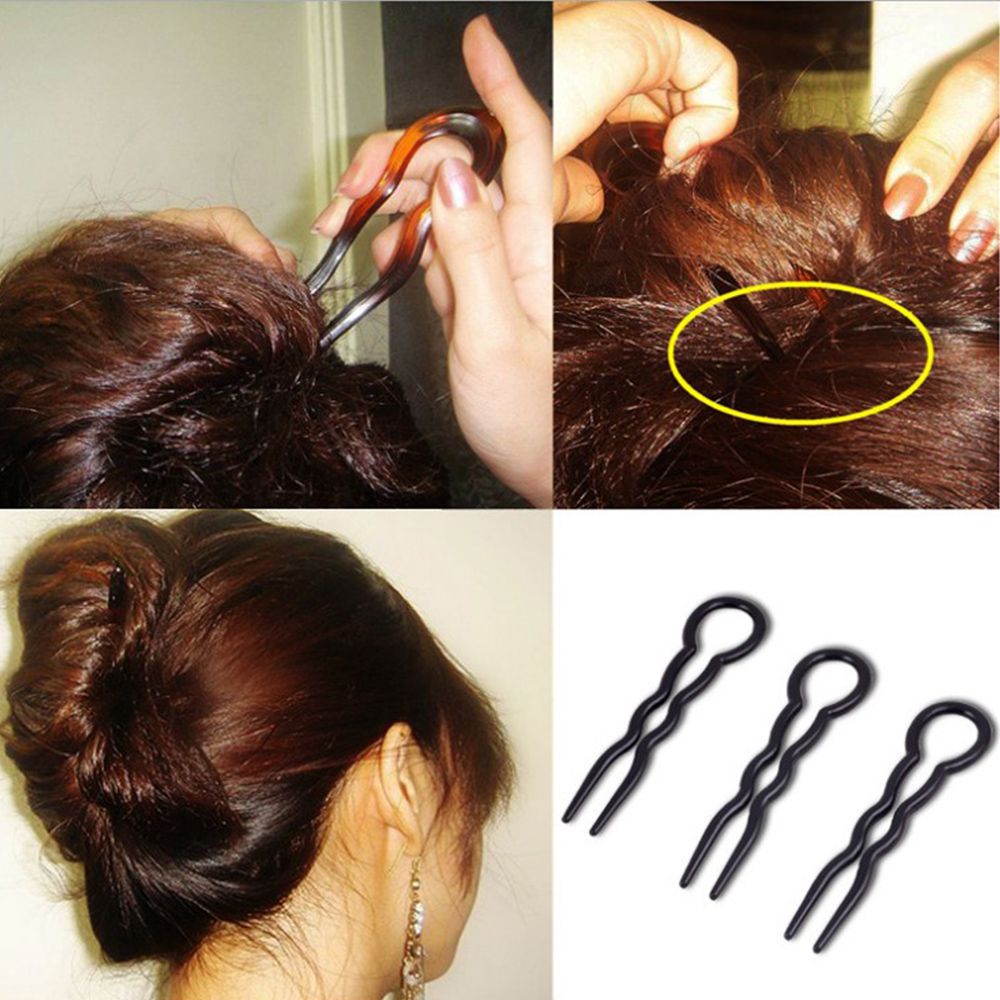 Women Hair Fork Convenient Simple Hair Accessories U Shape Hair Clip Hairpin Hair Stick Plastic