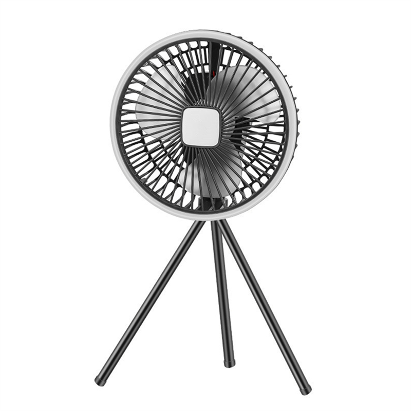 10000mAh Camping Fan Rechargeable Desktop Portable Air Circulator Wireless Ceiling Electric Fan with Power Tripod Easy Install Gray