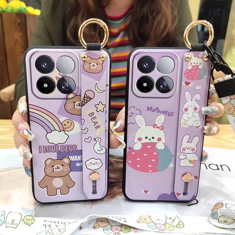 Shockproof Wristband Phone Case For Xiaomi 17 Max Waterproof Phone Holder Lanyard Dirt-resistant Silicone Cute Anti-dust