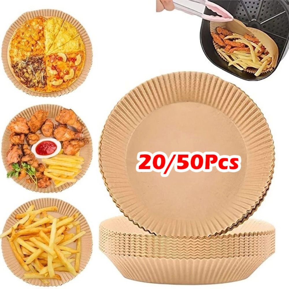 20/50Pcs Durable Disposable Air Fryer Paper Oil Proof Waterproof Frying Paper Non-Stick Baking Liner for Steamer Muffin Cupcake