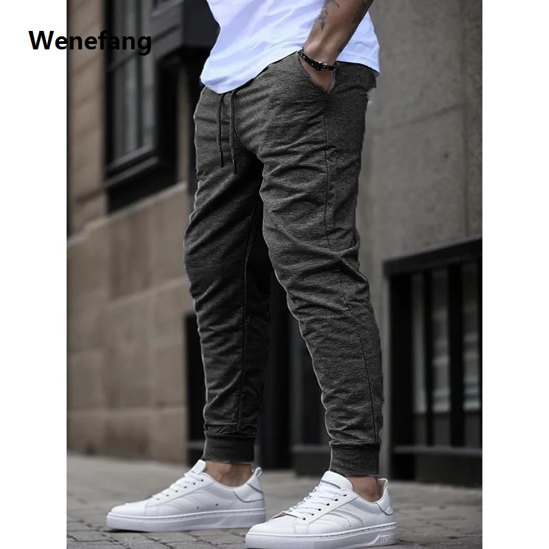 Wenefang Summer Men's Joggers Ideal for Running Fitness Breathable High Quality Sweatpants for Workout Fashion Casual Trousers