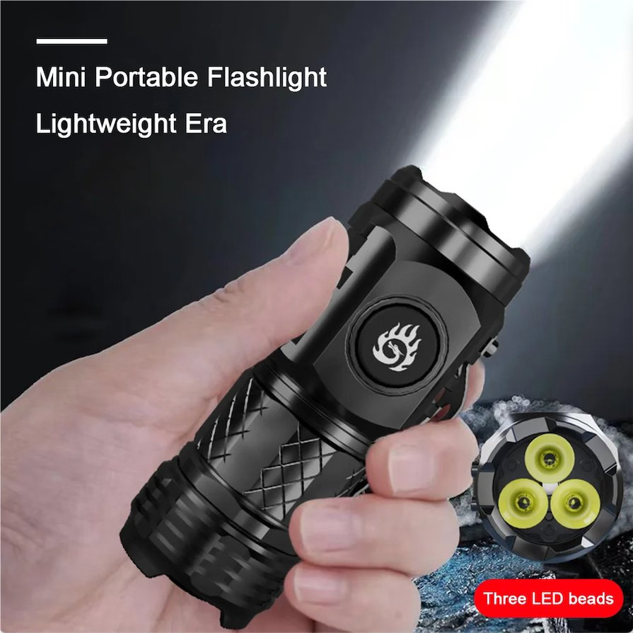 Powerful Mini LED Flashlight Super Bright Aluminium Pocket Torch 5 Modes Rechargeable Waterproof Hiking Camping Flash Light Bles Online DZ-23A-12