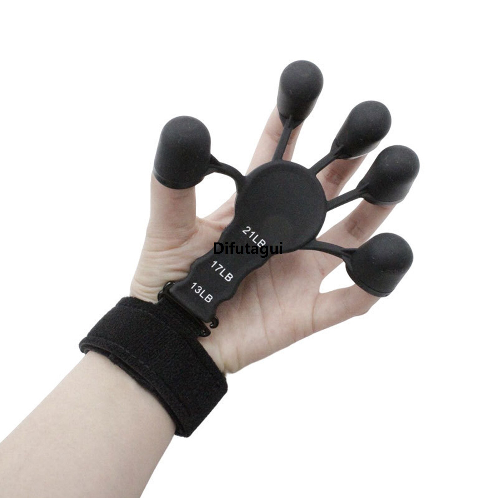 Difutagui [comebuy88] Fitness Equipment Orthotic Appliance Forearm Trainer Hand Grip Strengthener Fashion Accessories Portable Creative 6 Resistant Levels 2 Colors Finger Exerciser