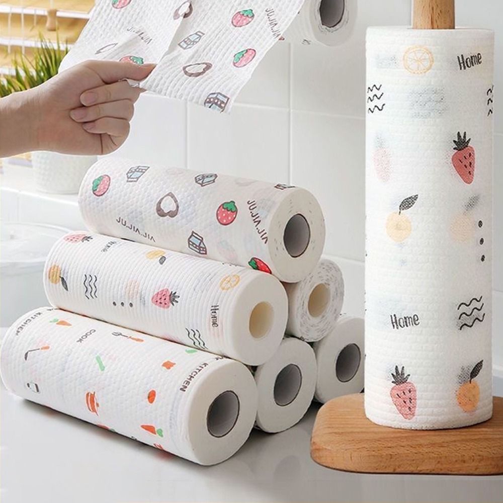 30/50/100/200pcs New Water Oil Absorbing Kitchen Paper Absorbent Towel Cleaner Wipes Oil-removing Tissue Dish Paper Thickened Non-woven Disposable Rags