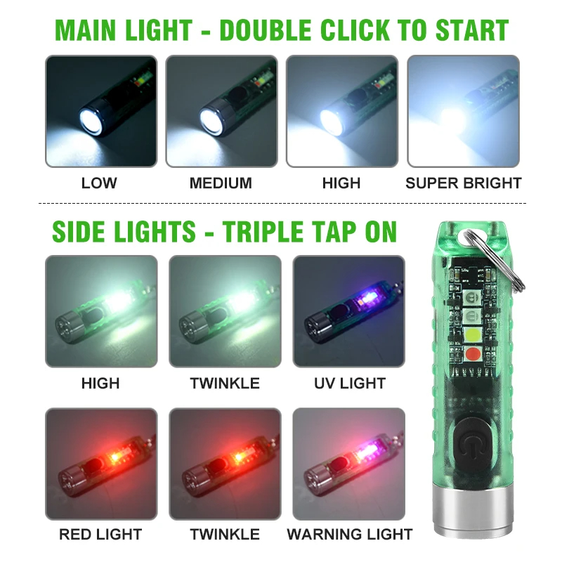 Fifty percent discount ESMARTER Key Chain Light LED Outdoor Camping Small Flashlight Can be Carried in The Pocket and Has a Long Battery Life