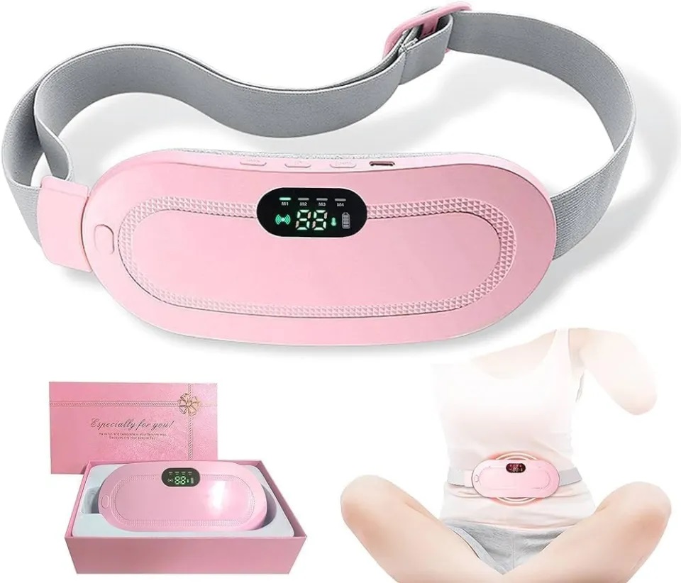 Electric Cramp Relief Waist Belt, Period Belt, Heating Pads With 6 Heat Levels And 6 Vibration Massage Modes, Back Or Belly Pain Relief For Women And Girl