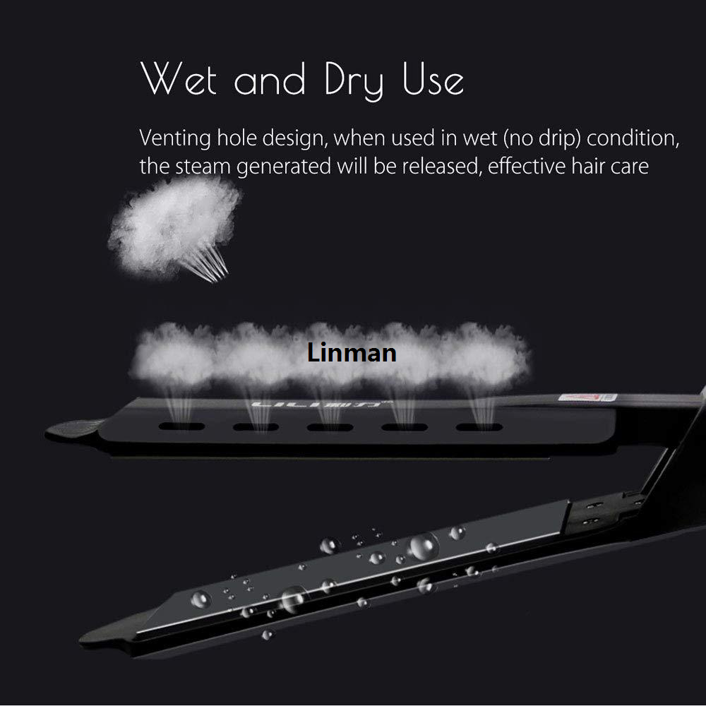 Linman Curling And Straightening Dual Use Hair Straightening Splint Con stant Temperature 4 Gears Portable Air Bangs Curling Straightene