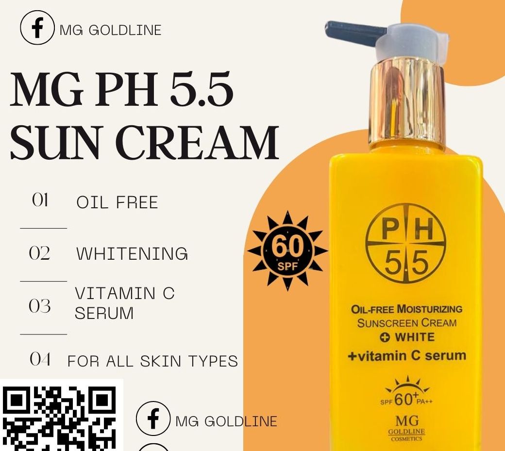 MG Goldline pH 5.5 Oil Free Moisturizing Sunscreen Cream + Vitamin C serum SPF60+ PA++