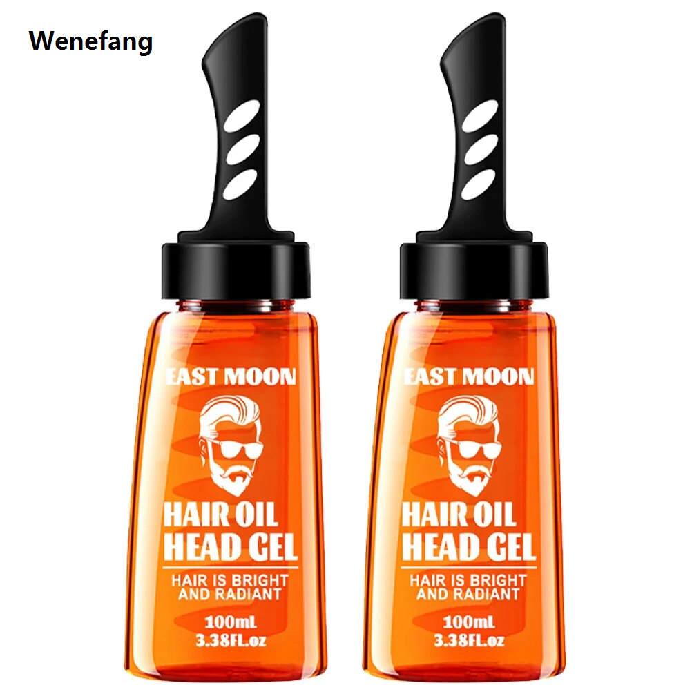 Lanyun 2x 100ml Hair Oil Head Gel Cream With Wide Tooth Comb Hair Styling Original Cream Salon Bright Radiant Pomades Quick Drying Strong Hold