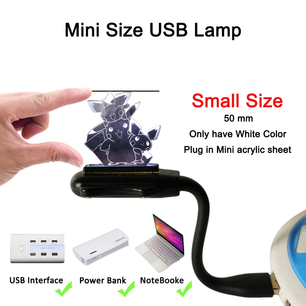 NEW 【Innovative design】Pikachu Pokemon Go Action Figure 3D LED Crackle White Base Baby Adorable Night Light Sleep Table Lamp Home Decor Christmas Gift