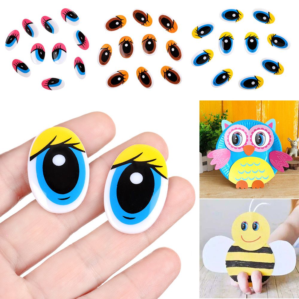 10pcs/5Pairs Cute Plastic Panda Eye 3D Dolls Accessories Cut Cartoon Eyes DIY Dolls Materials
