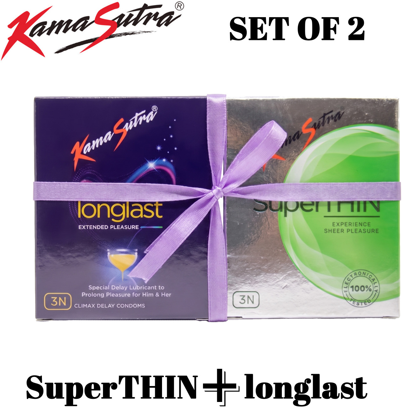 KS Combo Of Superthin & Longlast 3 Pcs Per Pack = 6 Condoms