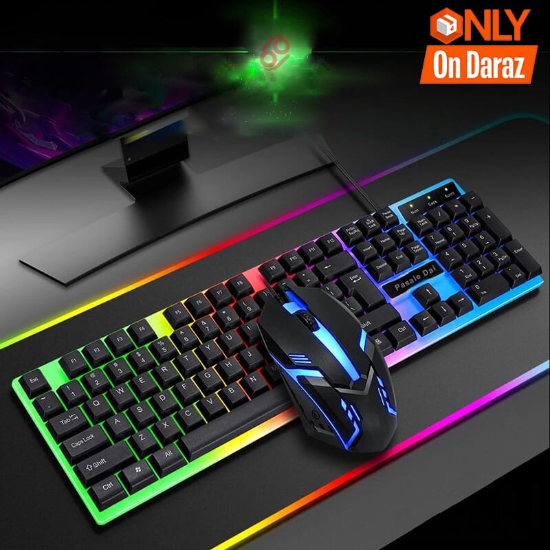 Luminous Rainbow RGB Back-lit Gaming Keyboard Mouse Combo