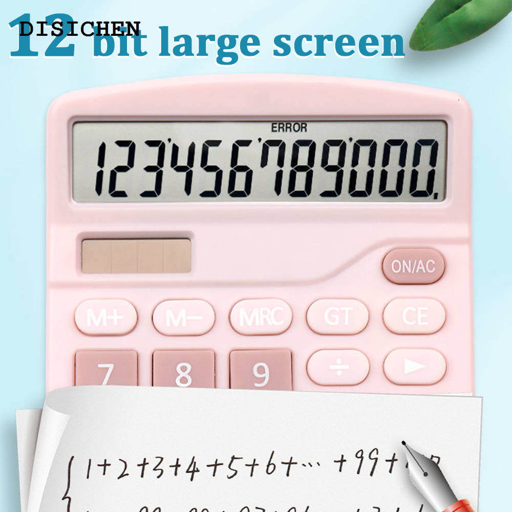 DISICHEN Fashion 1 PCS Solar Scientific Calculator Desktop Financial Office Computer Calculators Large Display Office Calculators Cute Calculator