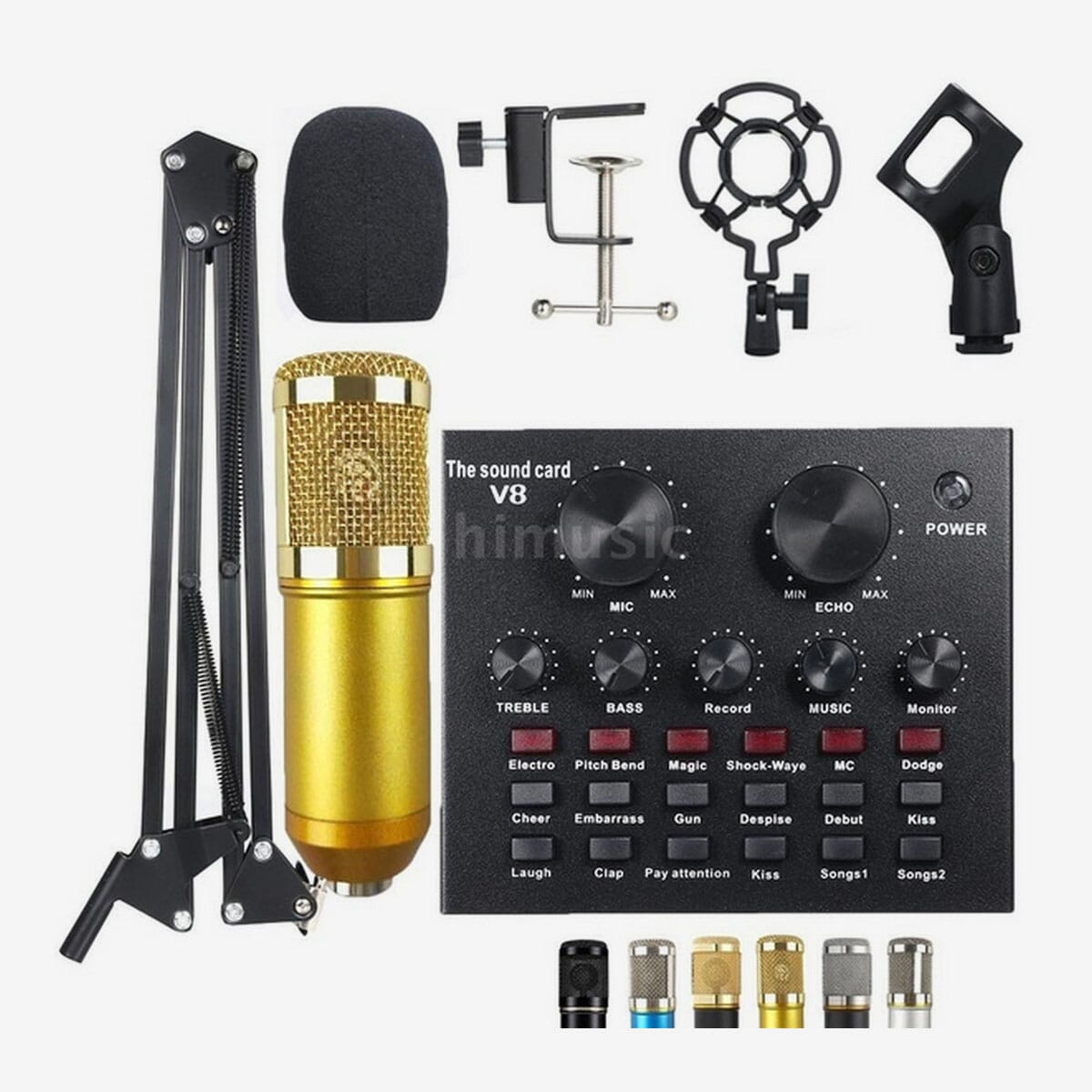 Bm800 Professional Studio Condenser Microphone with V8 Sound Card
