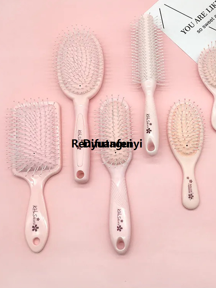 Difutagui Cute Sakura Air Cushion Untangling Hair Brush Comb Mini Portable Fashion 2025 Girls Anti-static Scalp Massage Foldable Mirror Hairbrush