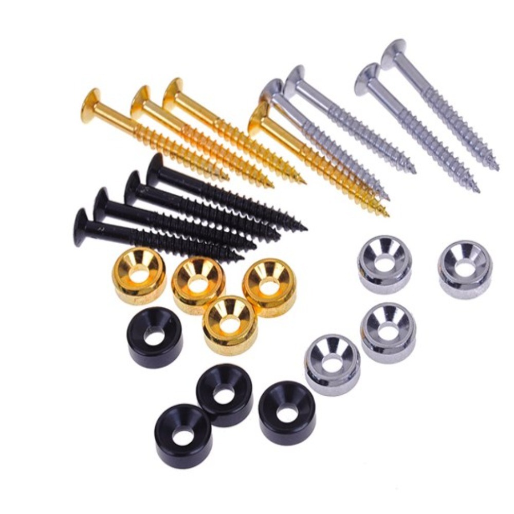 Durable Steel Bass Neck Bushing Screws Anti Corrosion Electric Accessory Bushing and Bolt Wear Resistant Electric Guitar Screws Electric Guitar