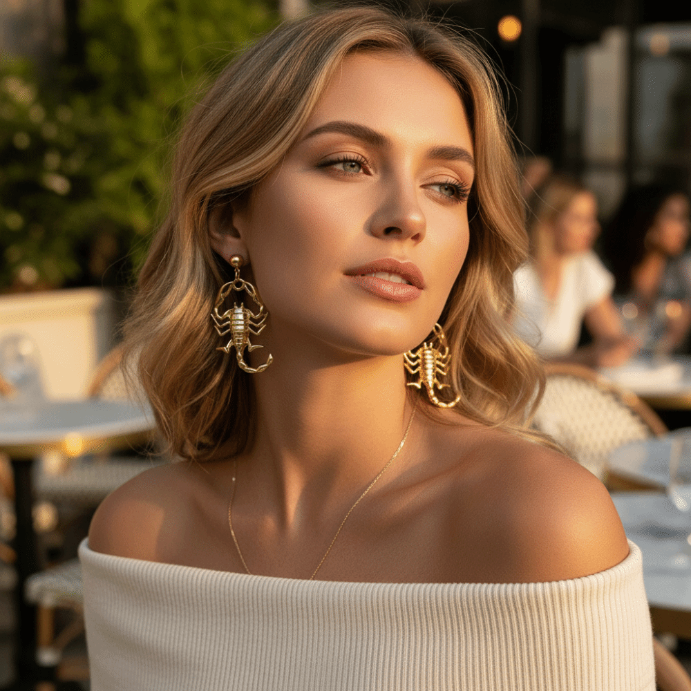 1 Pair New Vintage Style Scorpion Earrings Long Design Lightweight Insect Stud Earrings Exaggerated Alloy Earrings Women Jewelry