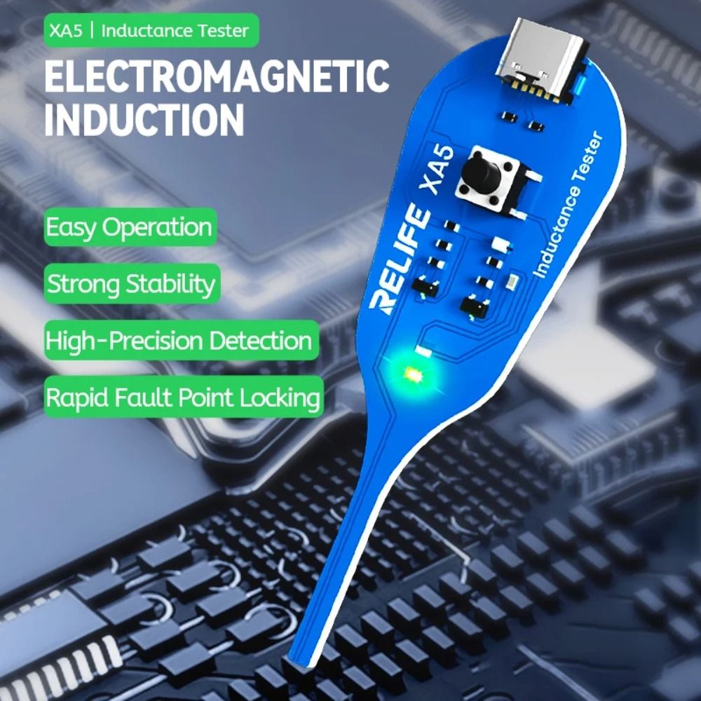 RELIFE XA5 Electromagnetic Induction Inductance Tester Easy To Use Quick Fault Check Motherboard Coil Tester Portable High Accuracy Inductor Detector Tool For Phones PC Repair