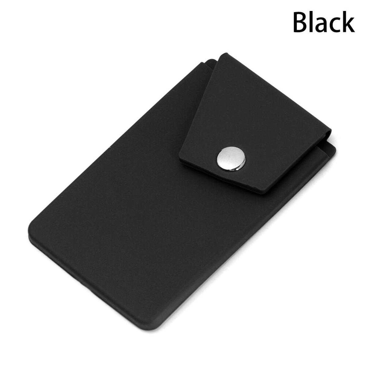 【DATA FROG Global MALL】Unisex Adhesive Silicone Phone Card Holder Wallet with Snap Pocket Phone Back Stick-on Credit Card for Smart