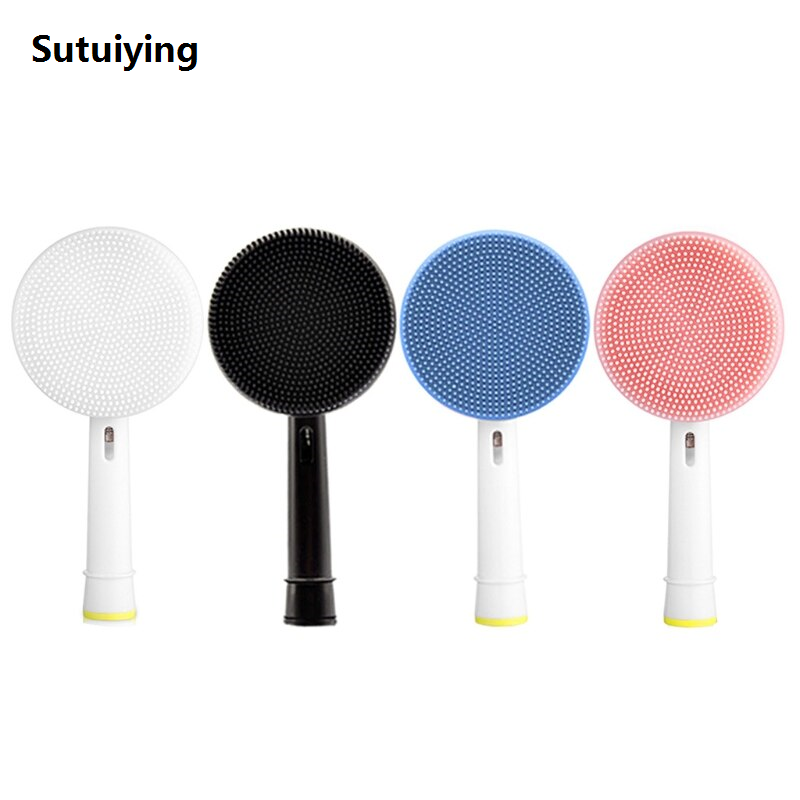 Sutuiying Waterproof Silicone Face Spin Brushes Facial Cleansing Brush Replacement 【2025 Version】 Head Compatible with Oral BElectric Toothbrush Bases