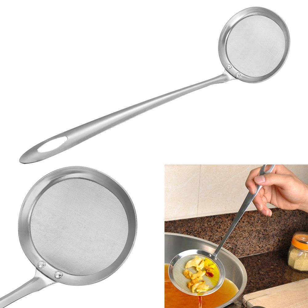 New Skimmer Stainless Steel Colander Oil Mesh Vegetable Residue Strainer