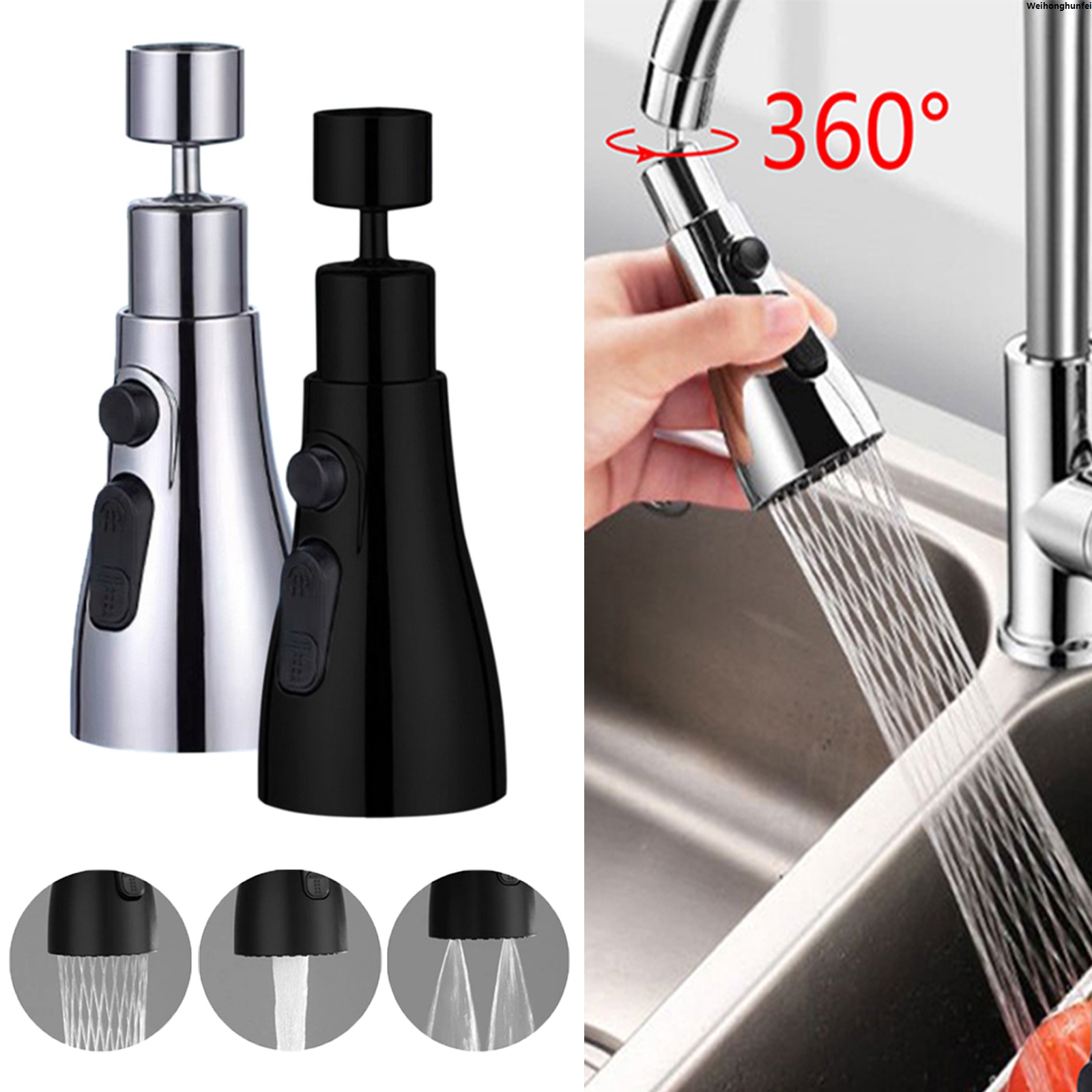 WeihonghunfeiBargain price 3 In 1 Kitchen Faucet Extender Universal 360° Rotate Pull Out Kitchen Tap Multi-mode Strong Flushing Booster Kitchen Accessories