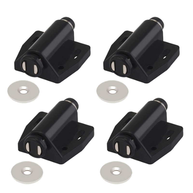 4 Pack Single Magnet Cabinet Snap Furniture Door Rebounder Cabinet Wardrobe Door Closer Easy to Use White