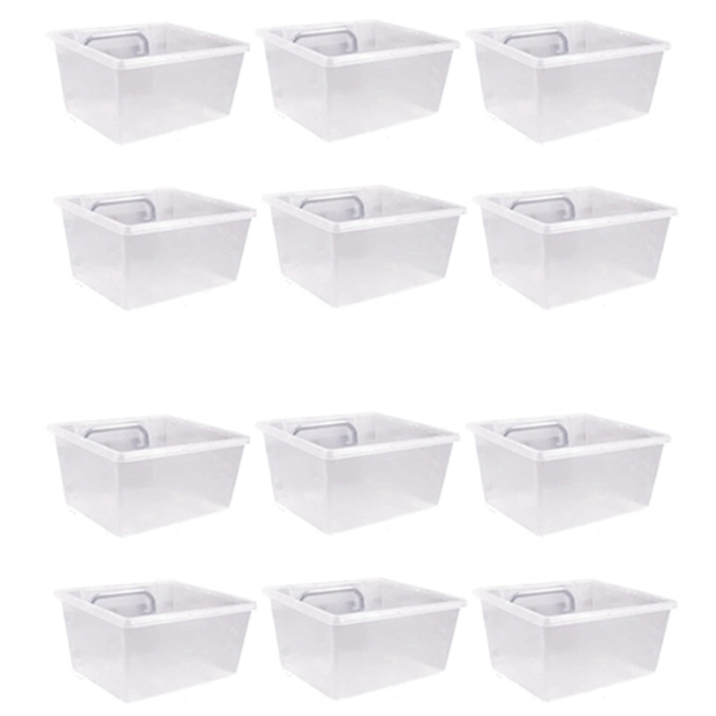 12 Pack Pegboard Clear Bins, Pegboard Bins Hooks, DIY Pegboard Accessories, Workbench Small Bins Fit 1/4 -1/8 Peg Board