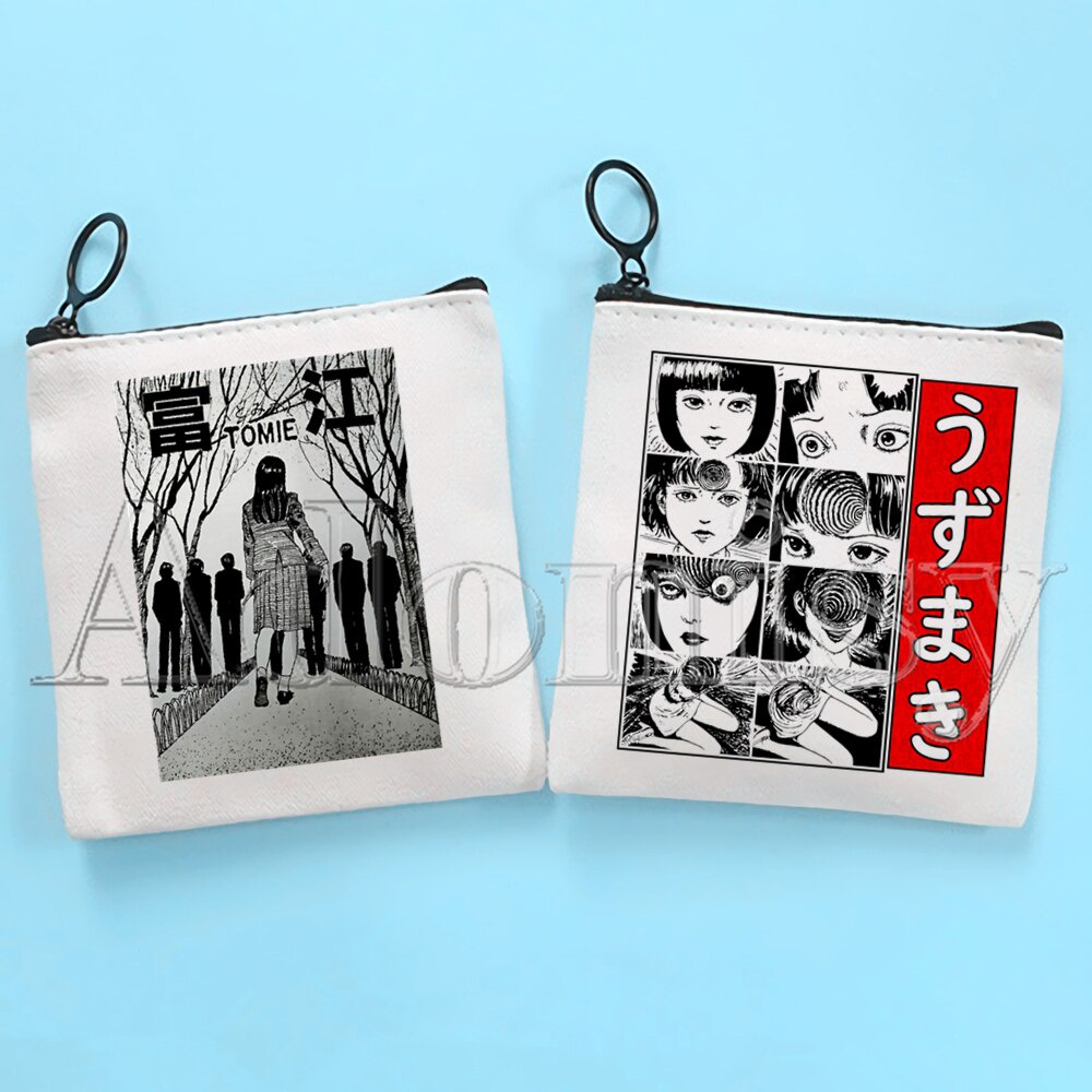 Manga Junji Ito Shintaro Kago Weeaboo Otaku Cute Solid Color Canvas Coin Purse Small Fresh New Zipper Key Bag Hand Gift Bag NVKZ