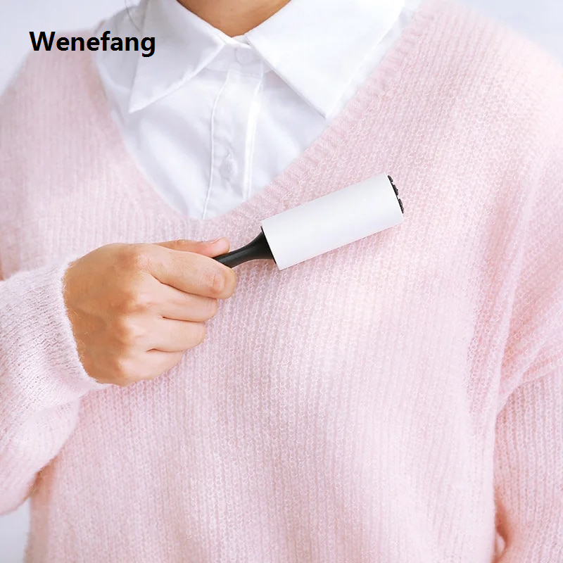 Wenefang transparent bag Clothes Coat Sticky Lint Roller Dog Pet Hair Remover Mini Portable Cleaning Device Dropship