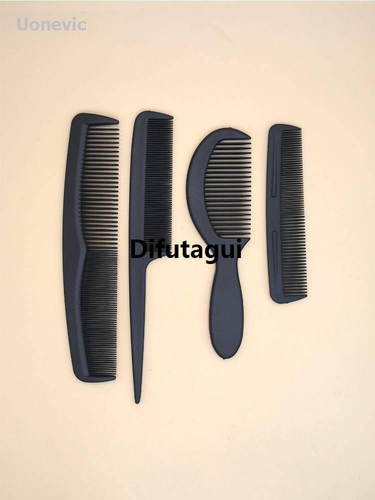 Difutagui 4-piece set new men's and women's salon hairstyle styling 2025 Original New black plastic comb brushes anti-static styling tools