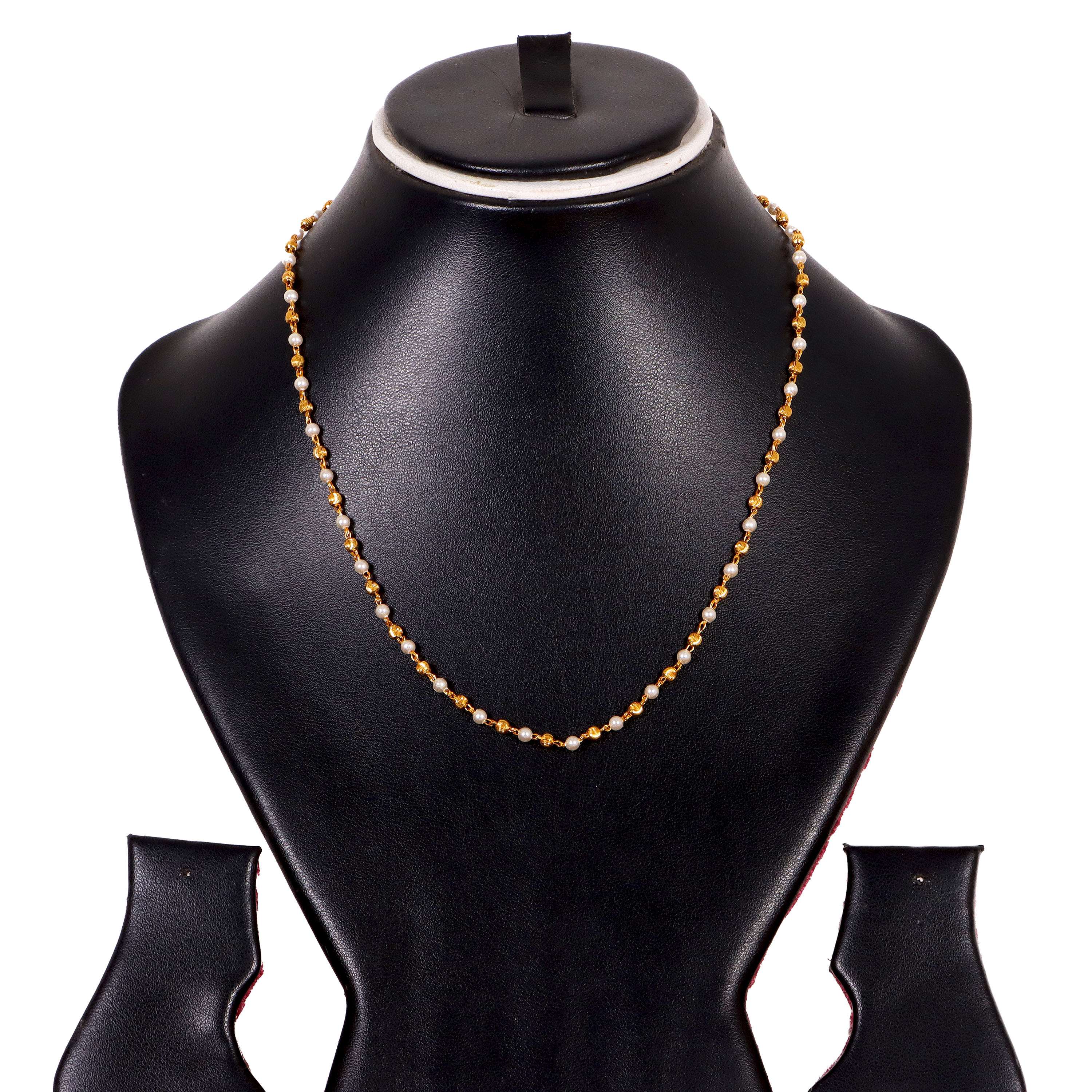 Jewel Queen Gold Plated Simple And Latest Design With Golden Ball One Layer Moti Necklace For Women