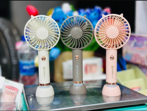 JYSuper JY-2320 Rechargeable Mini Handheld Fan with LED Light | Portable USB Charging | Multi-Function Personal Cooling Fan | Strong Wind | Multi-Color
