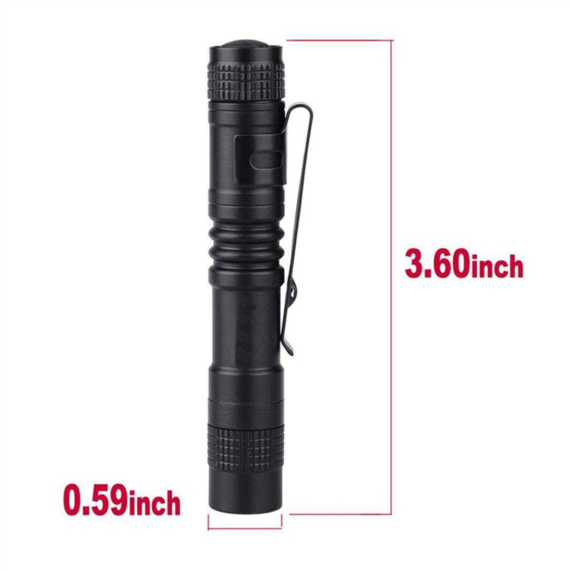 6X Flashlight Pen Torch Super Small Mini AAA XPE-R3 LED Lamp Belt Clip Light with