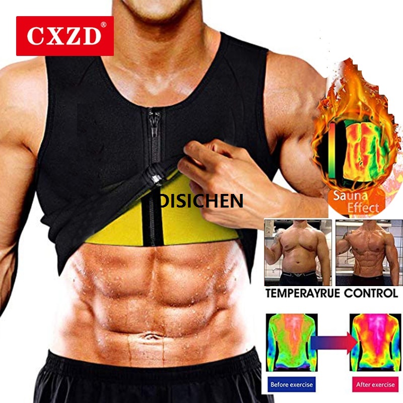 DISICHEN Men Body Shaper Waist Trainer Sauna Suit Sweat Vest Slimming Underwear Weight Loss Shirt Fat Burner Workout Tank Tops Shapewear New style