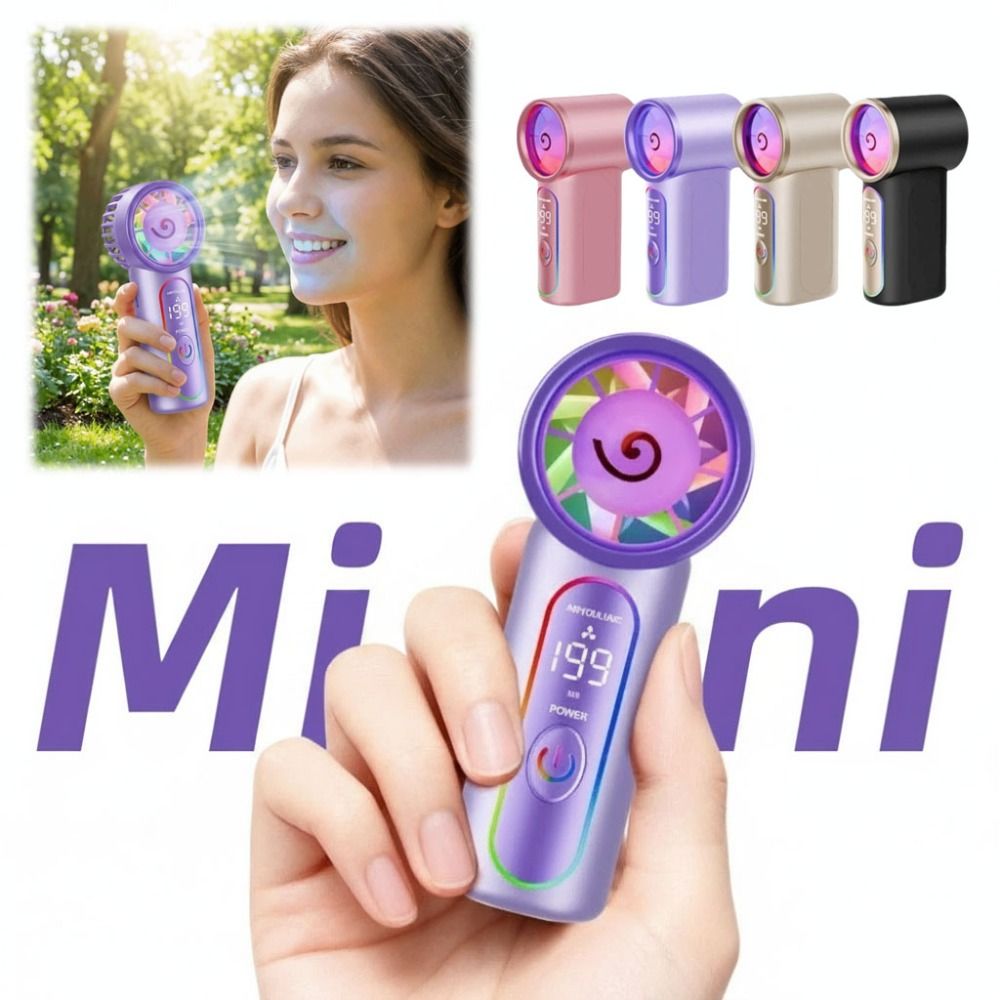 Steady Wind Lightweight Mini Handheld Fan Mini Size Rechargeable Portable Fan Powerful Turbo Airflow Compact Design Powerful Turbo Fan Outdoor Activities