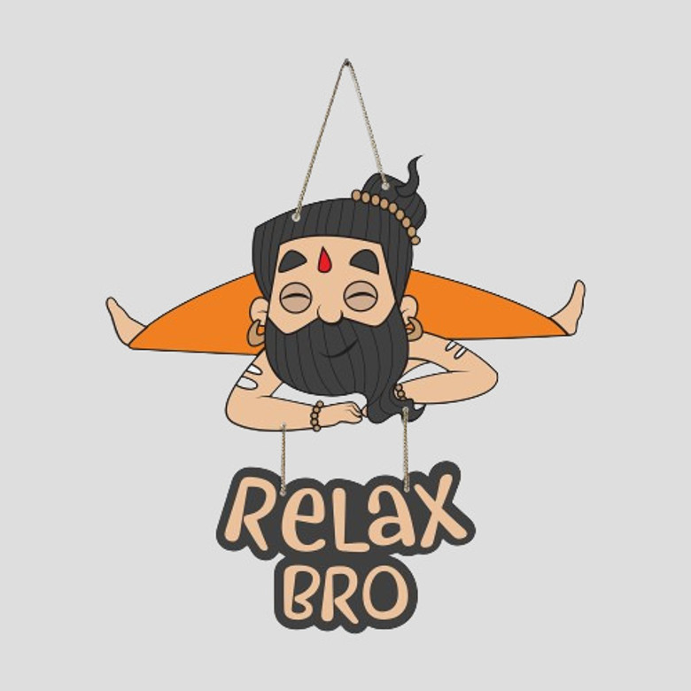 Cafe Decoration Items Relax Bro Wooden Wall Hangings