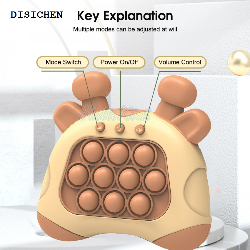 DISICHEN Portable 【Fanco Toy store】（NEW）HelloKimi Pop It Game Toys Gameboard Quick Push Pop Game Early Learning Press It Game Console Sensory Quick Push Game Stress Release with Music for Kids Girls Boys