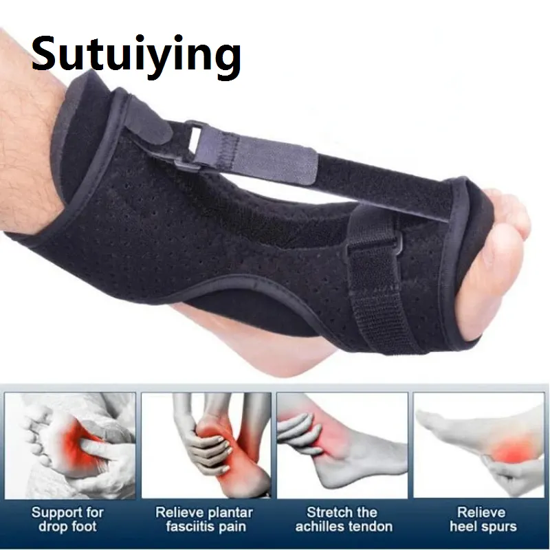 Sutuiying 1 Pcs Compression Foot Drop Orthosis Varus Orthosis Plantar Fascia Rehabilitation Fixed Foot Rest Socks Adjustable Supporting