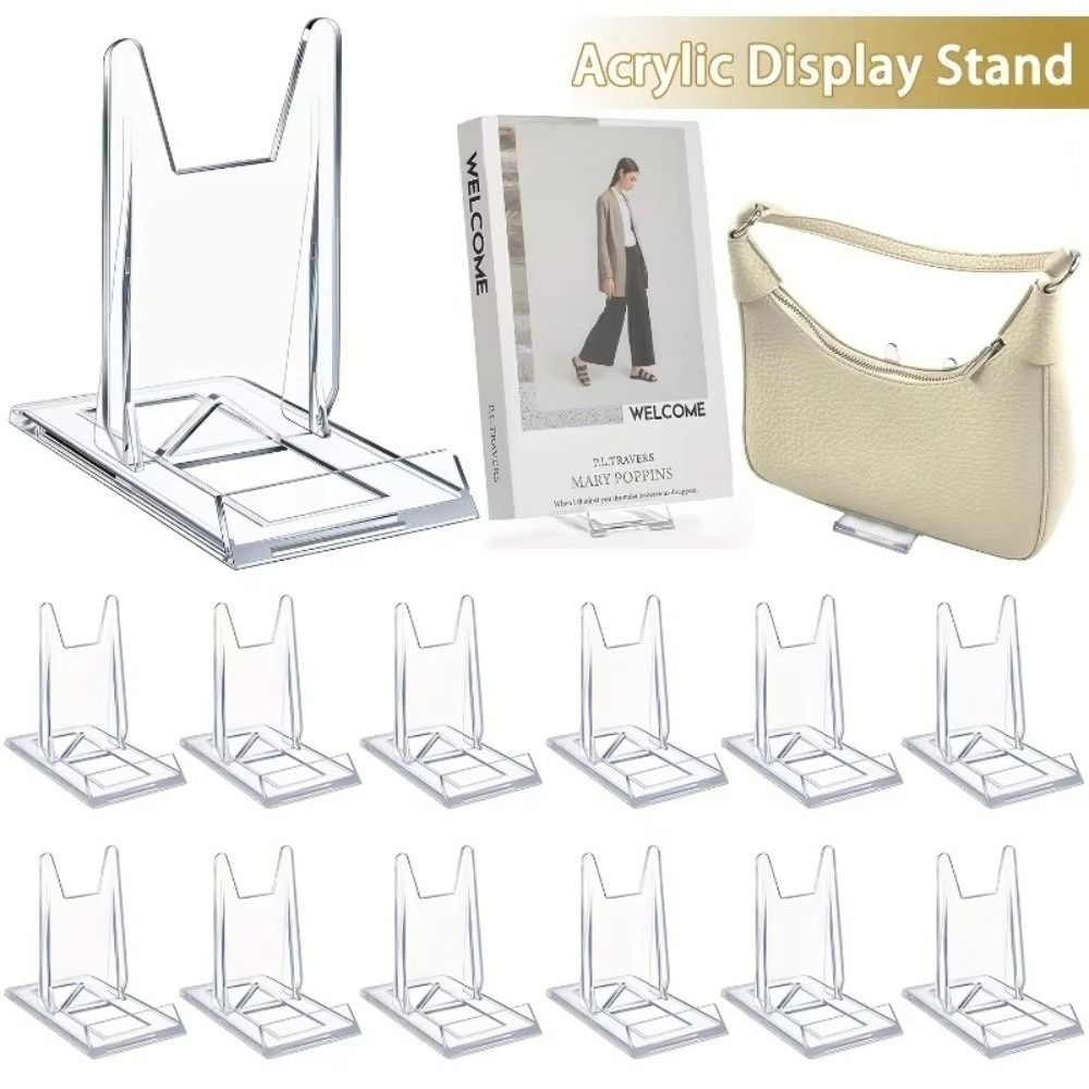 5Pcs New Adjustable Sliding Clear Display Stand Transparent Acrylic Art Exhibition Rack Multifunctional Post Card Stand Art Exhibition