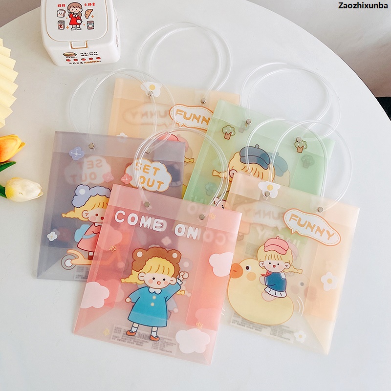 NEW Zaozhixunba【Exclusive Discount】W G Korean Cute Cartoon PVC Transparent Portable Cosmetic Bags Organizer Kawaii Makeup Storage BagNew style