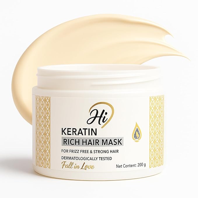 Hi9 Keratin Rich Hair Mask for Frizz-Free and Strong Hair | Protein Mask for Intense Damaged or Dry Hair Repair | Deep Nourishing Hair Treatment | Ceramides and Keratin | 200 GM