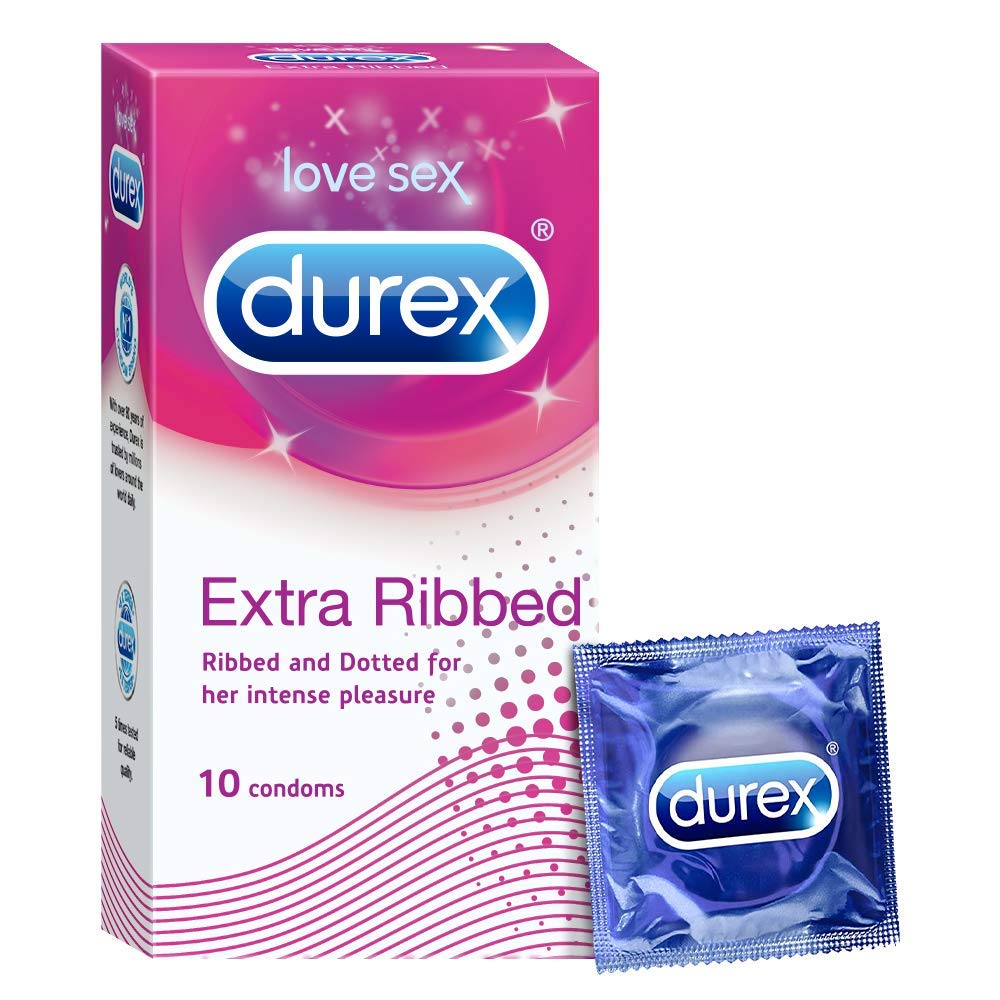 Durex Extra Ribbed Condoms, 10 Count