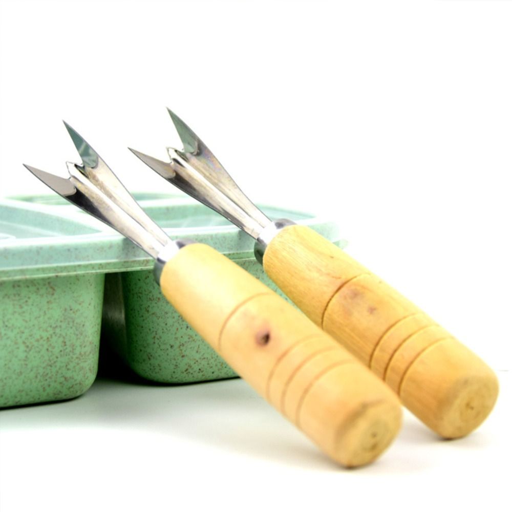 Corer Cutter Stainless Steel Pineapple Remover Portable Multifunctional Pineapple Peeler Wooden Handle Eye-digging Clip Household