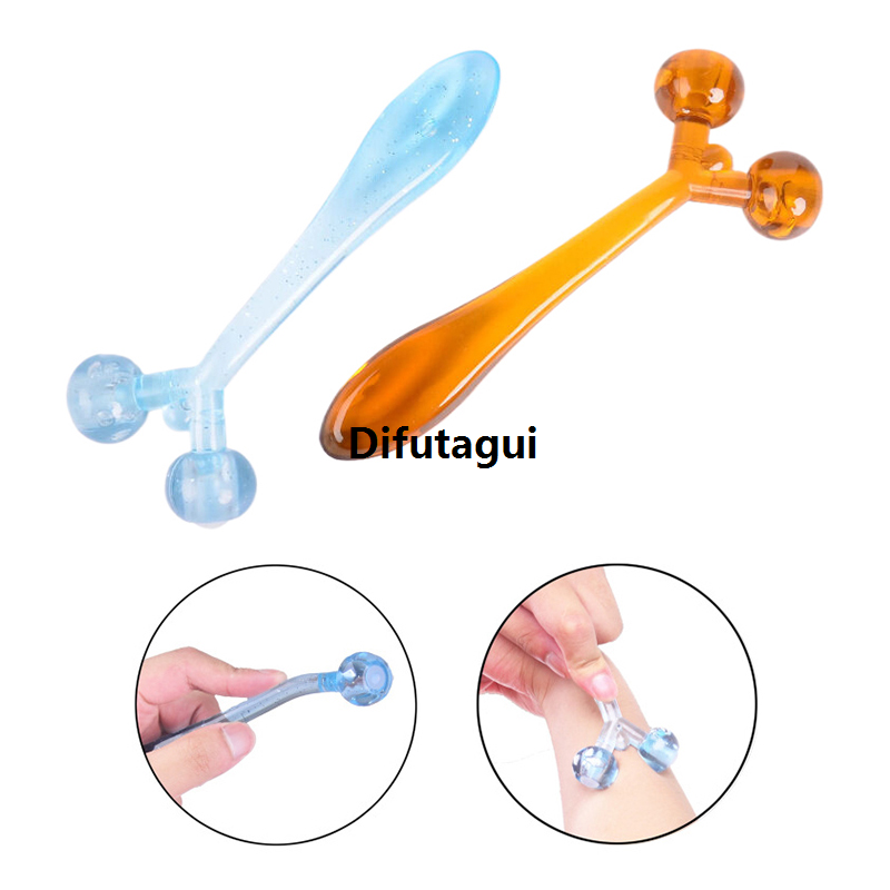 Difutagui Y-shaped Facial Roller Massager Multi-functional Massage Stick Luxury Small Double Ball Roller Lifting V Face Facial Lifting Tool