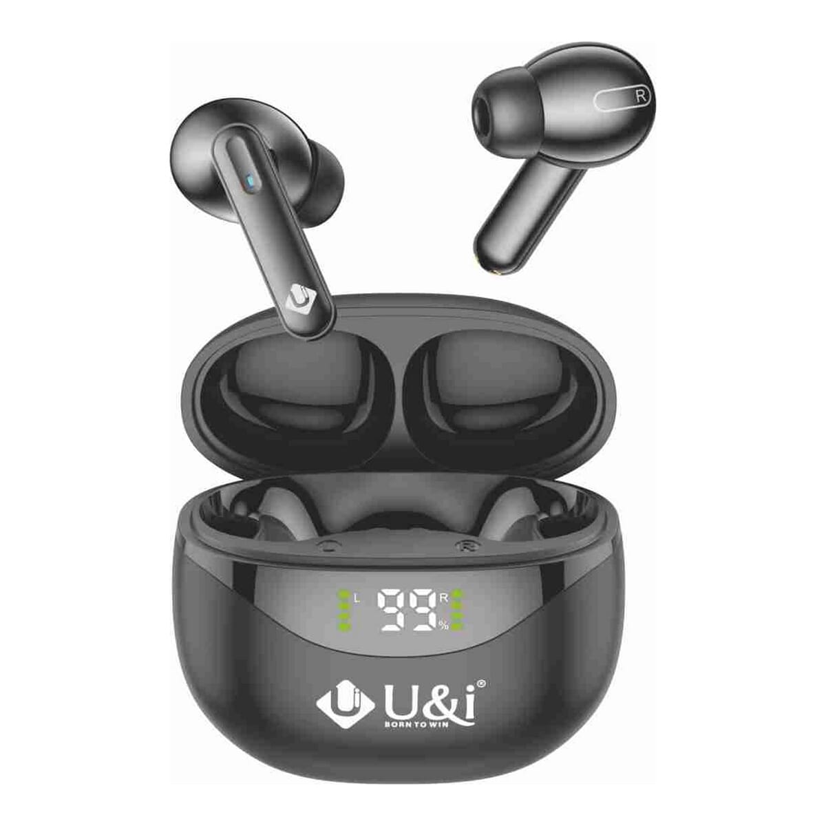 U&i 500H Standby time Bluetooth 5.1+EDR Earbuds TWS ENC-Noise-Cancelling with Digital Display High Bass
